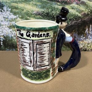 Vintage The Gardens Handcrafted Folk Art Character Mug Stein Drunk Man Handle